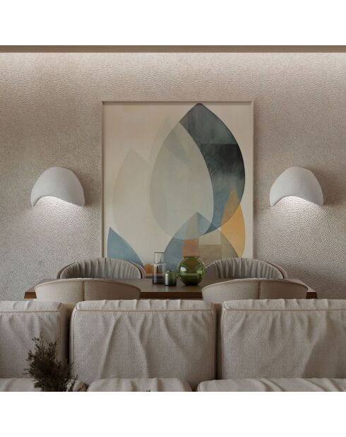 2 Appliques murales Wabi Sabi Shell blanches - 35x17x24 cm