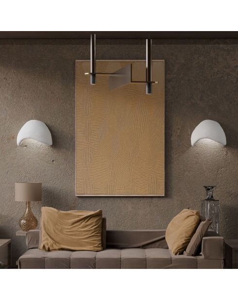 2 Appliques murales Wabi Sabi Shell blanches - 35x17x24 cm