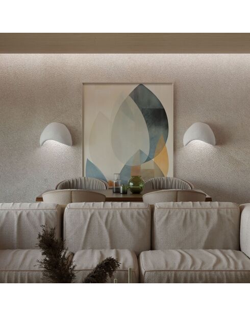 2 lampade da parete bianche Wabi Sabi Shell - 35x17x24 cm