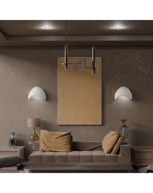 2 lampade da parete bianche Wabi Sabi Shell - 35x17x24 cm