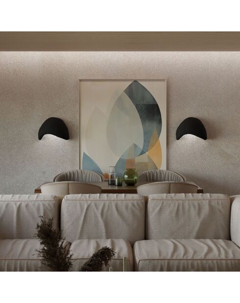 2 Appliques murales Wabi Sabi Shell noires - 35x17x24 cm