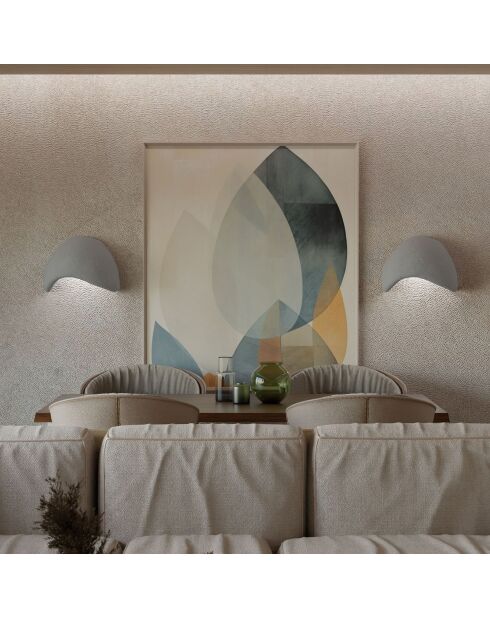 2 Appliques murales Wabi Sabi Shell gris béton - 35x17x24 cm