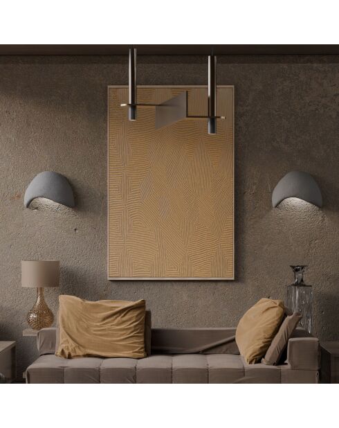 2 Appliques murales Wabi Sabi Shell gris béton - 35x17x24 cm