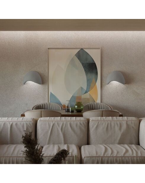 2 Appliques murales Wabi Sabi Shell gris béton - 35x17x24 cm