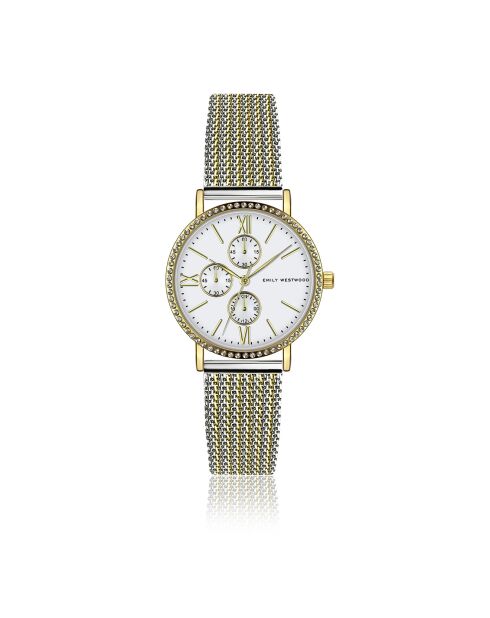 Orologio in acciaio con maglie argento/oro