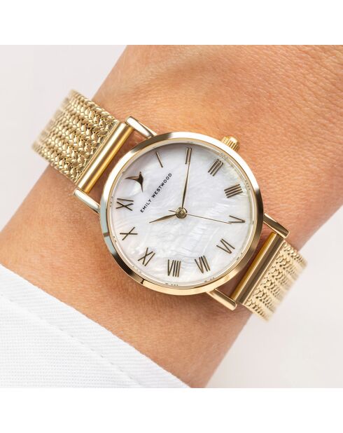 Montre en Acier mesh dorée