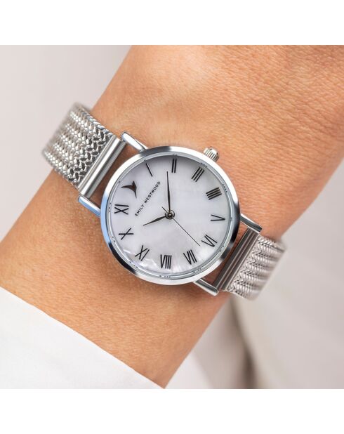 Montre en Acier mesh argentée