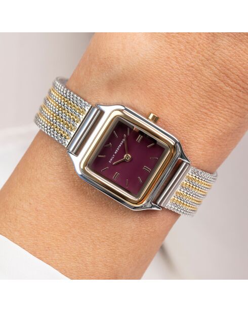 Montre en Acier mesh argenté/doré