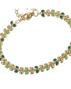 Bracelet Helen en Acier plaqué Or jaune & Email doré/vert