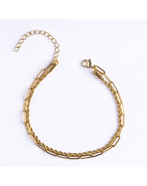 Bracelet en Acier plaqué Or jaune doré