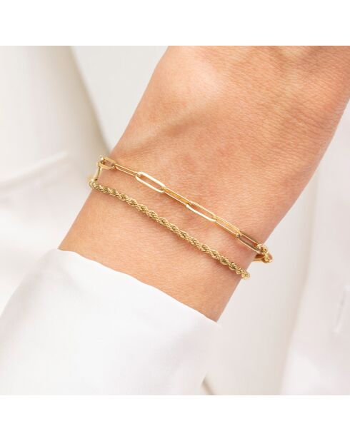 Bracelet en Acier plaqué Or jaune doré