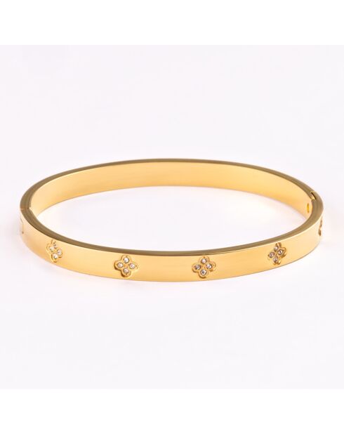 Armband aus gelbvergoldetem Stahl und goldenem Zirkonia