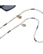 Chaîne de Lunettes Maya noir/blanc/blanc nacré/doré