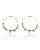 Boucles d'oreilles Eden en Acier plaqué Or jaune & Quartz rose doré/rose