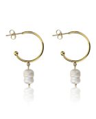 Boucles d'oreilles Noa en Acier plaqué Or jaune & Perle d'eau douce doré/blanc