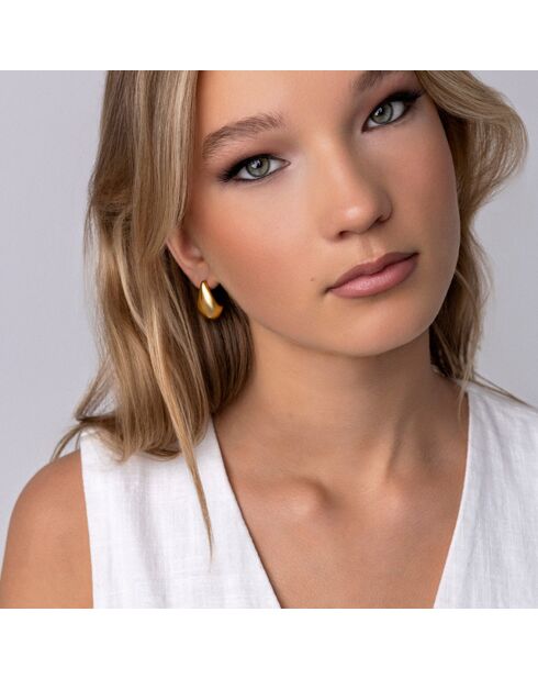 Boucles d'oreilles en Acier plaqué Or jaune dorées