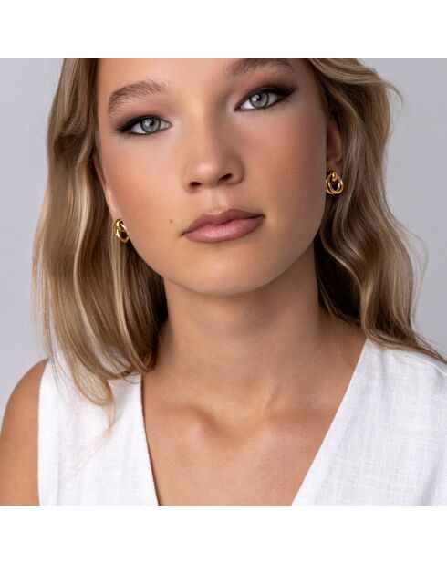 Boucles d'oreilles en Acier plaqué Or jaune dorées