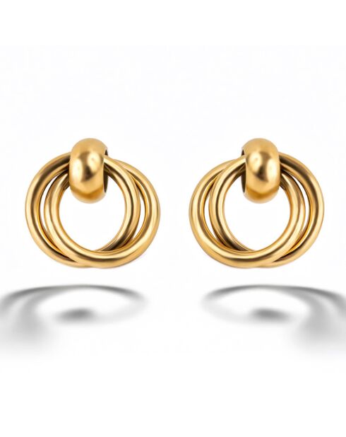 Boucles d'oreilles en Acier plaqué Or jaune dorées