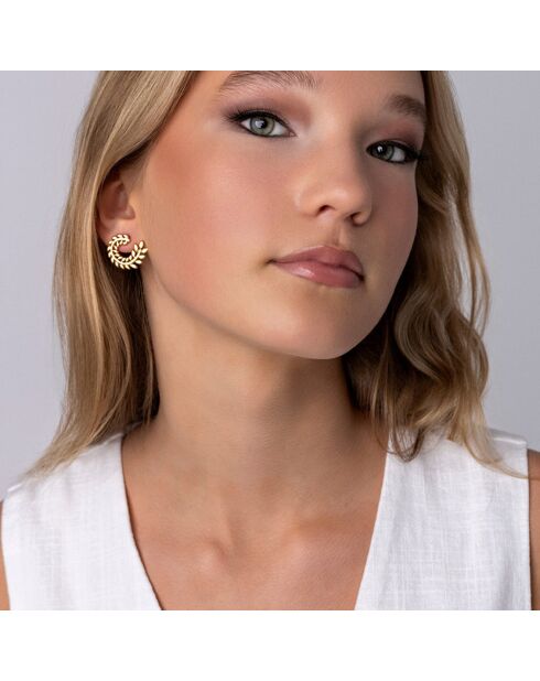 Boucles d'oreilles en Acier plaqué Or jaune dorées