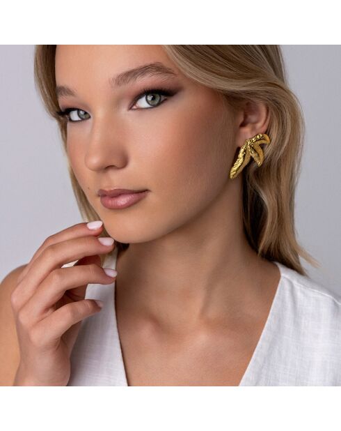Boucles d'oreilles en Acier plaqué Or jaune dorées