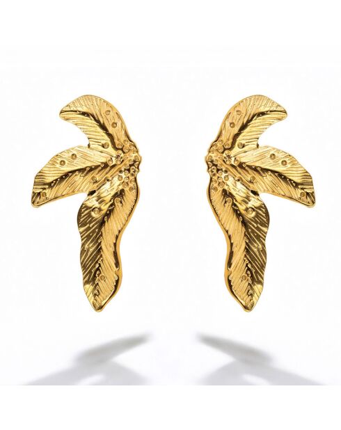 Boucles d'oreilles en Acier plaqué Or jaune dorées
