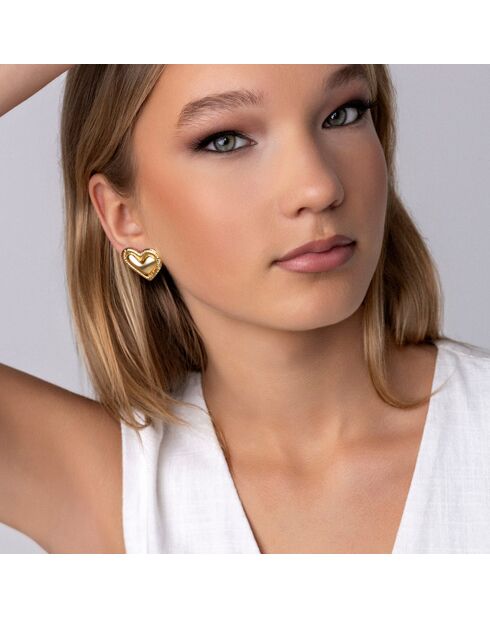 Boucles d'oreilles en Acier plaqué Or jaune dorées