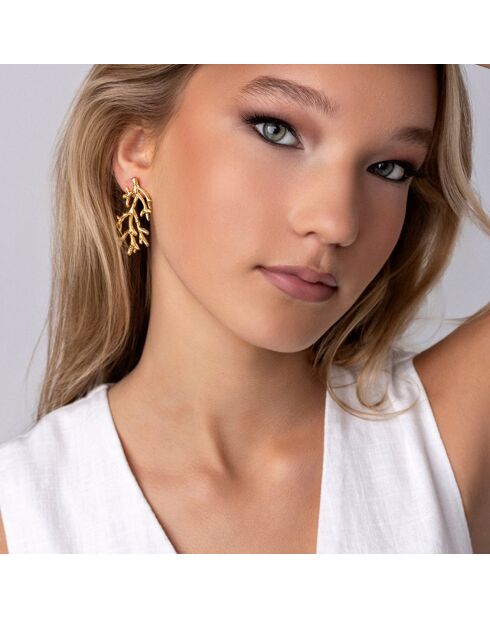 Boucles d'oreilles en Acier plaqué Or jaune dorées