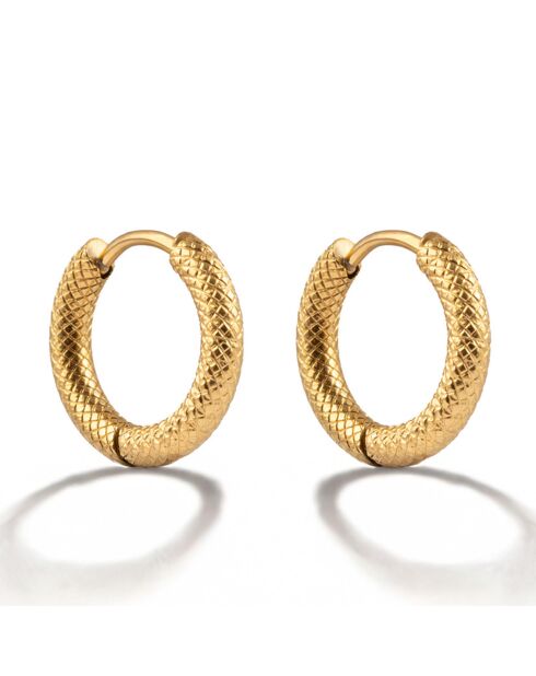 Boucles d'oreilles en Acier plaqué Or jaune dorées