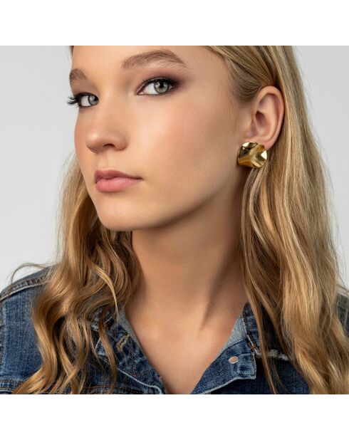 Boucles d'oreilles en Acier plaqué Or jaune dorées