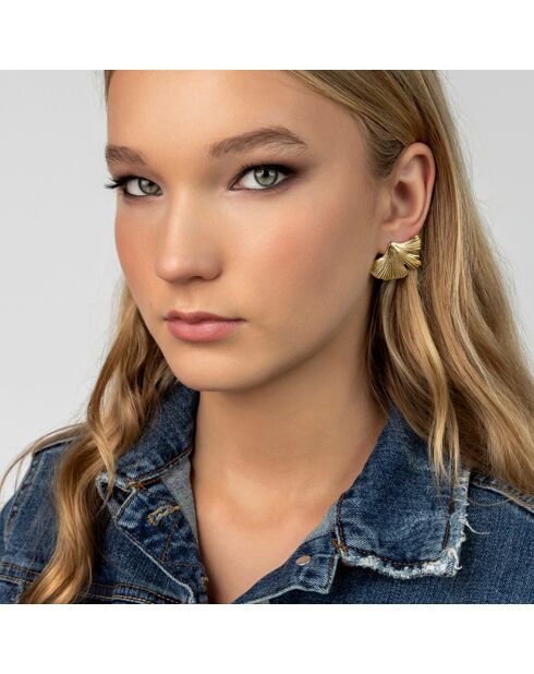 Boucles d'oreilles en Acier plaqué Or jaune dorées