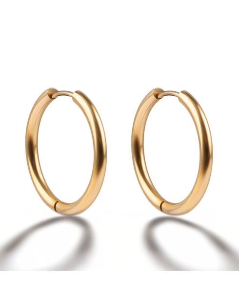 Boucles d'oreilles en Acier plaqué Or jaune dorées