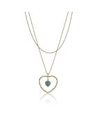 Collier Brynlee en Acier plaqué Or jaune & Turquoise doré/bleu clair