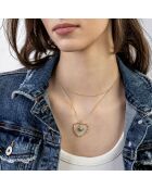 Collier Brynlee en Acier plaqué Or jaune & Turquoise doré/bleu clair