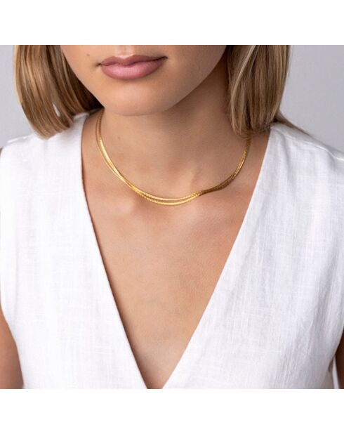 Collier Paislee en Acier plaqué Or jaune doré