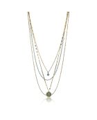 Collier Alicia en Acier plaqué Or jaune & Turquoise doré/bleu clair