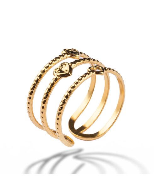 Bague en Acier plaqué Or jaune dorée
