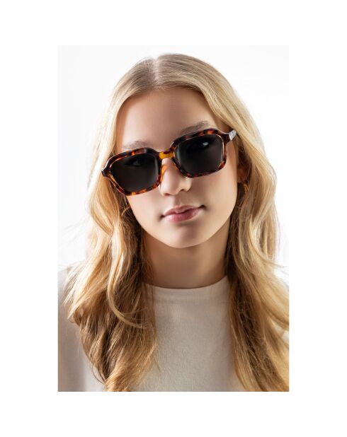 Lunettes de Soleil Violet écailles marron