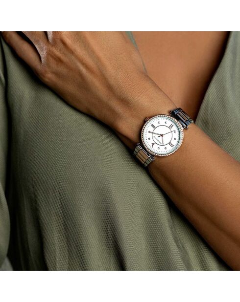 Montre en Acier argenté/rose doré