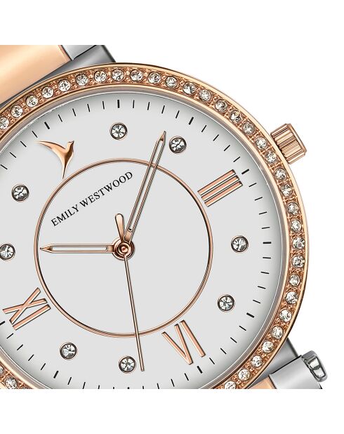 Montre en Acier argenté/rose doré