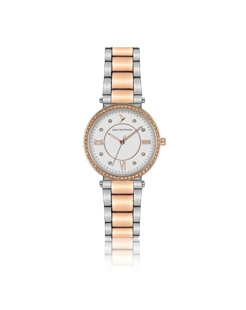 Montre en Acier argenté/rose doré