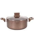 Marmite avec couvercle en verre grise - D.28 cm
