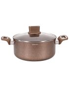 Marmite avec couvercle en verre grise - D.28 cm