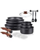 Batterie de cuisine 15 pièces  noir