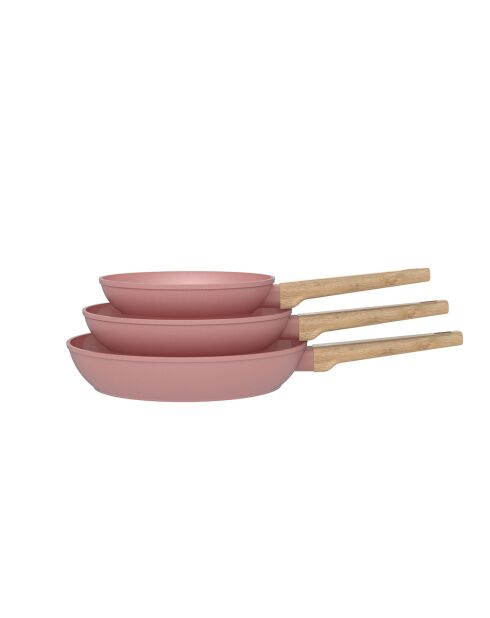 3 Poêles roses