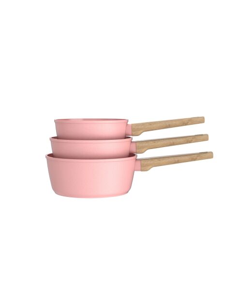 3 Casseroles roses