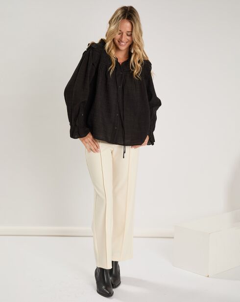 Top en Coton & Lin Inaya noir
