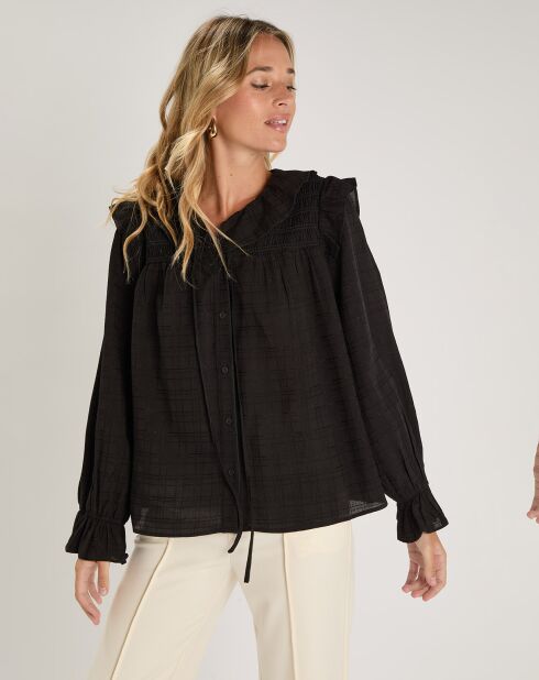 Top en Coton & Lin Inaya noir