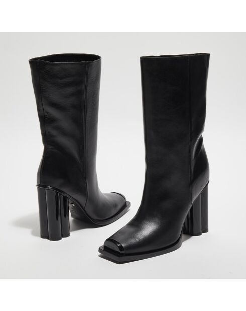Bottines en Cuir Clover noires - Talon 10 cm