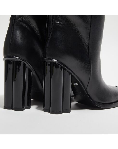 Bottines en Cuir Clover noires - Talon 10 cm