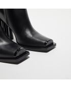 Bottines en Cuir Clover noires - Talon 10 cm